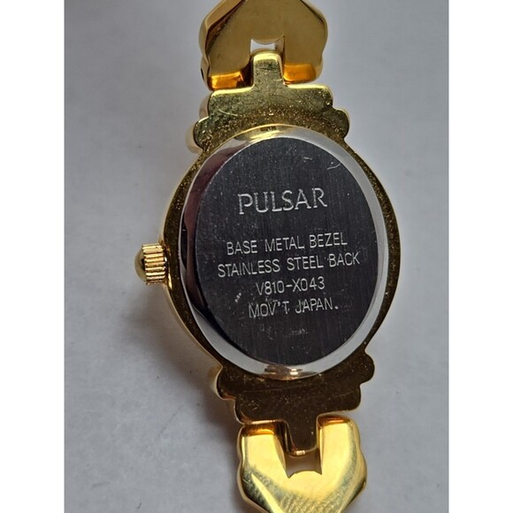 Pulsar by Seiko Gold Tone Oval Womens Quartz Watch New Battery Dress Slim Japan - Picture 10 of 10